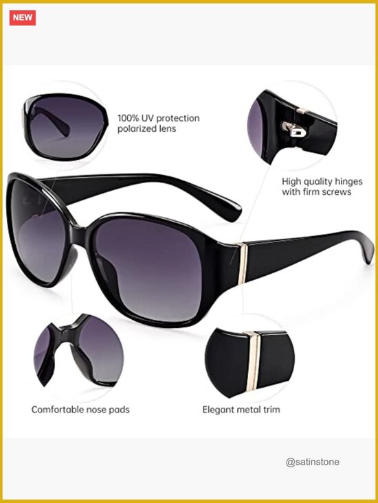 Polarized Sunglasses for Women Retro Vintage Driving UV400 Protection 2 Pack main image 4